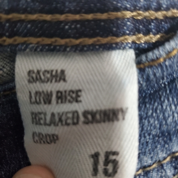 Eunina Sasha Low Rise Relaxed Skinny Crop Distressed Womens Jeans Size 15 - Picture 5 of 7